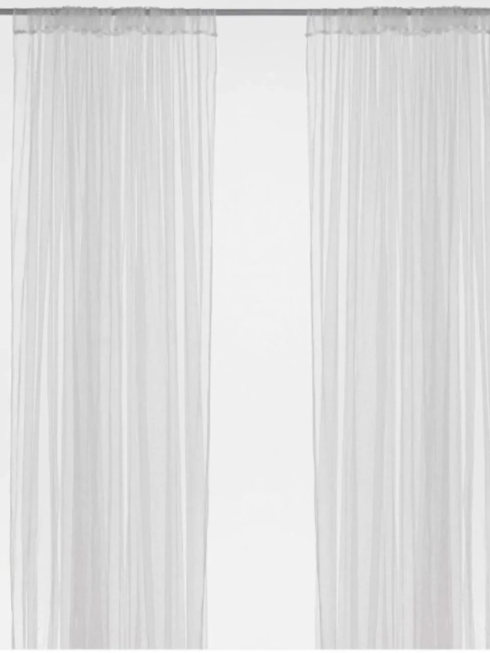 LILL 901.119.80 Sheer curtains, 1 pair, white/with rod pocket, 110x98